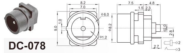 DC-078 SMT DC Produsen Soket Listrik